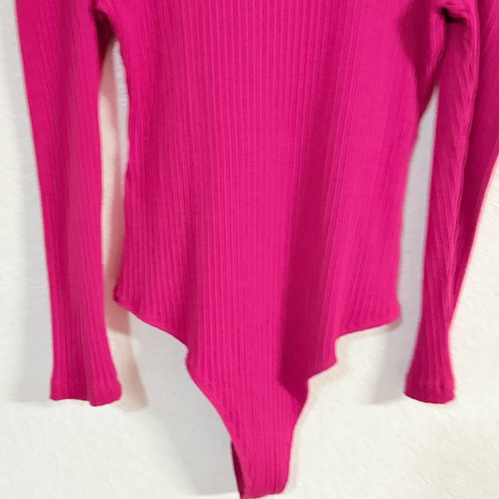 FARM Rio Pink Ribbed Long Sleeve Top - Picture 11 of 12